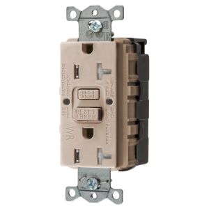 HUBBELL WIRING DEVICE-KELLEMS GFTWRST20SNAPAL Gfci-Buchse 20A, Selbsttest, Mandel | BD4GNW