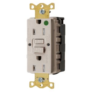 HUBBELL WIRING DEVICE-KELLEMS GFTWRST82SNAPLA Gfci Receptacle, 15A 125V, 2-P 3-W Grounding, 5-15R, Light Almond | BD4FJW
