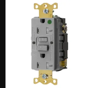 HUBBELL WIRING DEVICE-KELLEMS GFTWRST83GY Gfci Receptacle, 20A 125V, 2-P 3-W Grounding, 5-20R, Gray | AH9AAT 39EA55