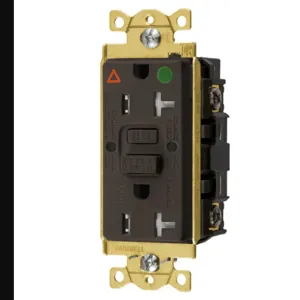 HUBBELL WIRING DEVICE-KELLEMS GFTWRST83IG GFCI Receptacle, Heavy Use Hospital Grade, Decorator Duplex, 20A | BD4HVT 45UF88