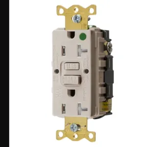 HUBBELL WIRING DEVICE-KELLEMS GFTWRST83LAU Gfci Receptacle, 20A 125V, 2-P 3-W Grounding, 5-20R, Light Almond | BD3YRN