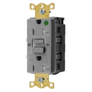 HUBBELL WIRING DEVICE-KELLEMS GFTWRST83SNAPGY Gfci Receptacle, 20A 125V, 2-P 3-W Grounding, 5-20R, Gray | BD4HVV