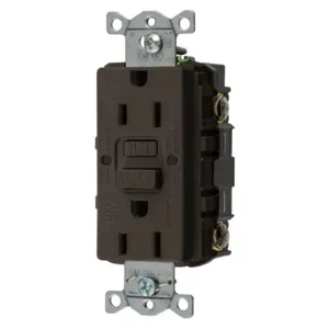 HUBBELL WIRING DEVICE-KELLEMS GFWRST15 GFCI Receptacle, Commercial, Decorator Duplex, Flush Mount, 15A | BD4MTZ 45UF48