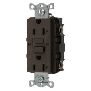 HUBBELL WIRING DEVICE-KELLEMS GFWRST20 GFCI Receptacle, Commercial, Decorator Duplex, Flush Mount, 20A | BD3VAP 45UF56