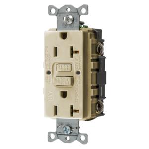 HUBBELL WIRING DEVICE-KELLEMS GFWRST20I Gfci-Buchse, 20 A 125 V, 2-polige 3-Draht-Erdung, 5-20R, Elfenbein | BD4CTP