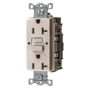 HUBBELL WIRING DEVICE-KELLEMS GFWRST20LA Gfci Receptacle, 20A 125V, 2-Pole 3-Wire Grounding, 5-20R, Light Almond | BD4NUV