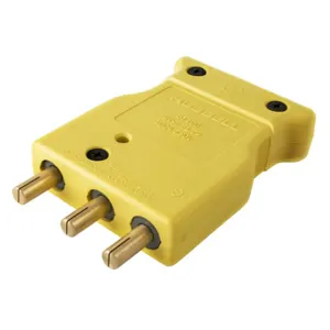 HUBBELL WIRING DEVICE-KELLEMS HBL106SPM Stage Pin Device, Male, Inline, Double Set Screw End, 100 A, 250 V, Yellow | CE6UGP