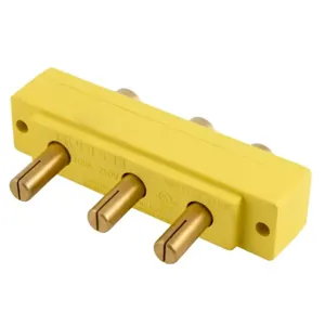 HUBBELL WIRING DEVICE-KELLEMS HBL106SPMRRT Stage Pin Device, Male, Panel Mount, Ring End, 100 A, 250 V, Yellow | CE6UGR