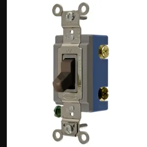 HUBBELL WIRING DEVICE-KELLEMS HBL1203 Toggle Switch, Three Way, 15A, 120/277VAC, Brown | AE7LCW 5Z719