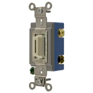 HUBBELL WIRING DEVICE-KELLEMS HBL1203LI Toggle Switch, Three Way, 15A, 120/277VAC, Ivory | BD3KTR