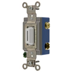 HUBBELL WIRING DEVICE-KELLEMS HBL1204LW Toggle Switch, Four Way, 15A, 120/277VAC, White | CE6RFF