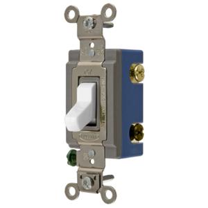 HUBBELL WIRING DEVICE-KELLEMS HBL1203W Wall Switch, 3-Way, 15A, White, 120 to 277V AC, Back and Side | BD4VKD 49YL54