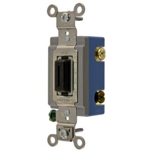 HUBBELL WIRING DEVICE-KELLEMS HBL1203L Toggle Switch, Three Way, 15A, 120/277VAC, Black | BC9XDL