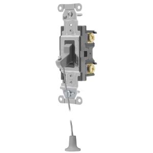 HUBBELL WIRING DEVICE-KELLEMS HBL1221GHCS Toggle Switch, Single Pole, 20A120/277VAC, Gray | BC8TZB