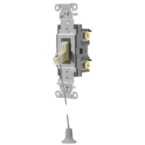 HUBBELL WIRING DEVICE-KELLEMS HBL1221IHCS Toggle Switch, Single Pole, 20A, 120/277VAC, Ivory | BD2NGR