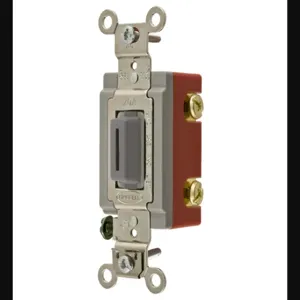 HUBBELL WIRING DEVICE-KELLEMS HBL1221LG Toggle Switch, Single Pole, 20A, 120/277VAC, Gray | BC9DLX