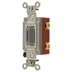 HUBBELL WIRING DEVICE-KELLEMS HBL1222LG Toggle Switch, Double Pole, 20A, 120/277VAC, Gray | BC8GXH