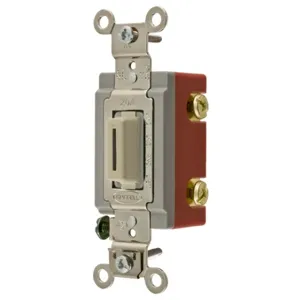 HUBBELL WIRING DEVICE-KELLEMS HBL1222LI Toggle Switch, Double Pole, 20A, 120/277VAC, Ivory | BD3XVX