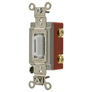 HUBBELL WIRING DEVICE-KELLEMS HBL1222LW Toggle Switch, Double Pole, 20A, 120/277VAC, White | BD4QPM