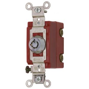 HUBBELL WIRING DEVICE-KELLEMS HBL1222RKL Barrel Key Locking Switch, Double Pole, 20A, 120/277VAC, Back And Side Wired | AB3HWB 1TJW7