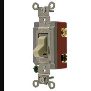 HUBBELL WIRING DEVICE-KELLEMS HBL1223I Toggle Switch, Three Way, 20A, 120/277VAC, Ivory | AB4CWP 1X974