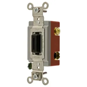 HUBBELL WIRING DEVICE-KELLEMS HBL1223L Toggle Switch, Three Way, 20A, 120/277VAC, Black | AE7LDE 5Z729