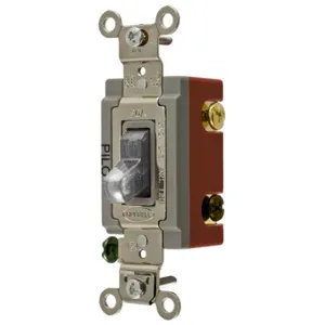 HUBBELL WIRING DEVICE-KELLEMS HBL1223PLC Toggle Switch, Three Way, 20A, 120/277VAC, Clear | BC8RDD