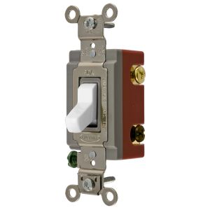 HUBBELL WIRING DEVICE-KELLEMS HBL1224W Toggle Switch, Four Way, 20A, 120/277VAC, White | AD7ARH 4D286