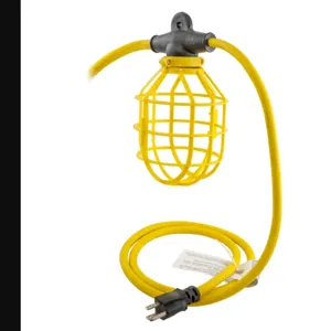 HUBBELL WIRING DEVICE-KELLEMS HBL123SJ100PS Temporary String Light, With Plastic Guard, Length 100 Feet | AZ8ATH