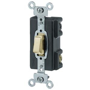 HUBBELL WIRING DEVICE-KELLEMS HBL1281I Presswitch, Single Pole, 20A, 120/277VAC, Screw Terminals, Ivory | AC8QJN 3D490