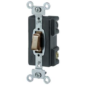 HUBBELL WIRING DEVICE-KELLEMS HBL1281MO Presswitch, Momentary Open, Single Pole, 20A, 120/277VAC, Screw Terminals, Brown | BC8ZYK