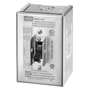 HUBBELL WIRING DEVICE-KELLEMS HBL1372D Manual Motor Switch, 30 A, 600 VAC, 2 Pole | AB2LUZ 1MTD4