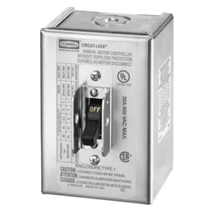 HUBBELL WIRING DEVICE-KELLEMS HBL1379D Manual Motor Switch, 30 A, 600 VAC, 2 Pole | AB2LVB 1MTD6