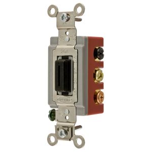 HUBBELL WIRING DEVICE-KELLEMS HBL1386L Locking Switch, Maintained Double Pole, 20A, 120/277VAC, Black Key Guide | AD7ARJ 4D287