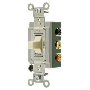 HUBBELL WIRING DEVICE-KELLEMS HBL1388I Wall Switch, Center Off, 3 Position, 2 Pole, 30A, Ivory | BC8CFK 4D288