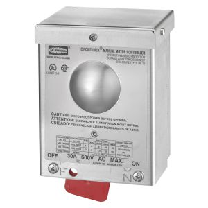 HUBBELL WIRING DEVICE-KELLEMS HBL13R92D Manual Motor Switch, With Enclosure, 2 Pole, 30 A, 600 VAC, Aluminium | BC7QWP