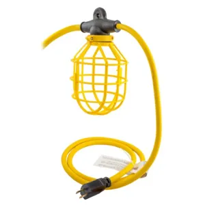 HUBBELL WIRING DEVICE-KELLEMS HBL142SJ100PS Temporary String Light, With Plastic Guard, Length 100 Feet | BD3UKB