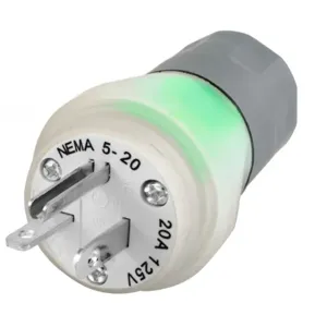 HUBBELL WIRING DEVICE-KELLEMS HBL14W33AWC Plug, Watertight, 20A, 125V, Clear | BD3YRQ