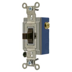 HUBBELL WIRING DEVICE-KELLEMS HBL1556 Toggle Switch, Momentary Single Pole, 15A, 120/277VAC, Brown | AC8QGZ 3D376