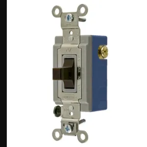 HUBBELL WIRING DEVICE-KELLEMS HBL1556 Toggle Switch, Momentary Single Pole, 15A, 120/277VAC, Brown | AC8QGZ 3D376