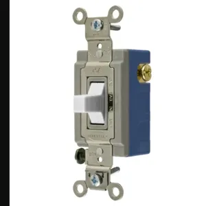 HUBBELL WIRING DEVICE-KELLEMS HBL1556W Wall Switch, 1 Pole, 3 Position, Center Off, 15A, White | CE6RFM 49YL59