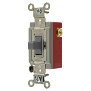 HUBBELL WIRING DEVICE-KELLEMS HBL1557GYLV Toggle Switch, Single Pole Double Throw, 5A, 24VDC, Gray | BD3ZRC