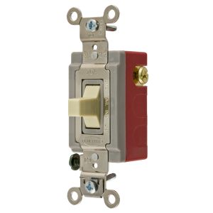 HUBBELL WIRING DEVICE-KELLEMS HBL1557I Toggle Switch, Momentary Single Pole, 20A, 120/277VAC, Ivory | AC8QHD 3D381