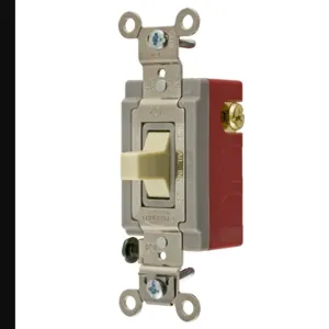 HUBBELL WIRING DEVICE-KELLEMS HBL1557ILV Toggle Switch, Single Pole Double Throw, 5A, 24VDC, Ivory | BD4CVG