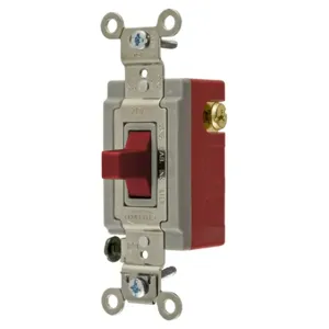 HUBBELL WIRING DEVICE-KELLEMS HBL1557RLV Toggle Switch, Single Pole Double Throw, 5A, 24VDC, Red | BD3ZRD