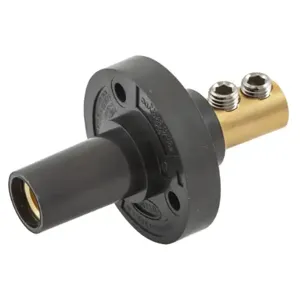 HUBBELL HBL15FRBK Single Pole Connector Inlet Black | AF7BAT 20TP72