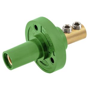 HUBBELL WIRING DEVICE-KELLEMS HBL15FRGN Single Pole Connector, Female, Double Set Screw End, 150 A, Green | CE6TVD