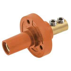 HUBBELL WIRING DEVICE-KELLEMS HBL15FRO Single Pole Connector, Female, Double Set Screw End, 150 A, Orange | BD3WUB