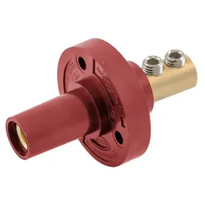 HUBBELL HBL15FRR Single Pole Connector Receptacle Red | AF7BAV 20TP74