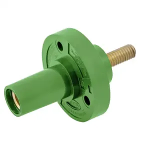 HUBBELL HBL15FRSGN Single Pole Connector Receptacle Green | AF7BBH 20TP86